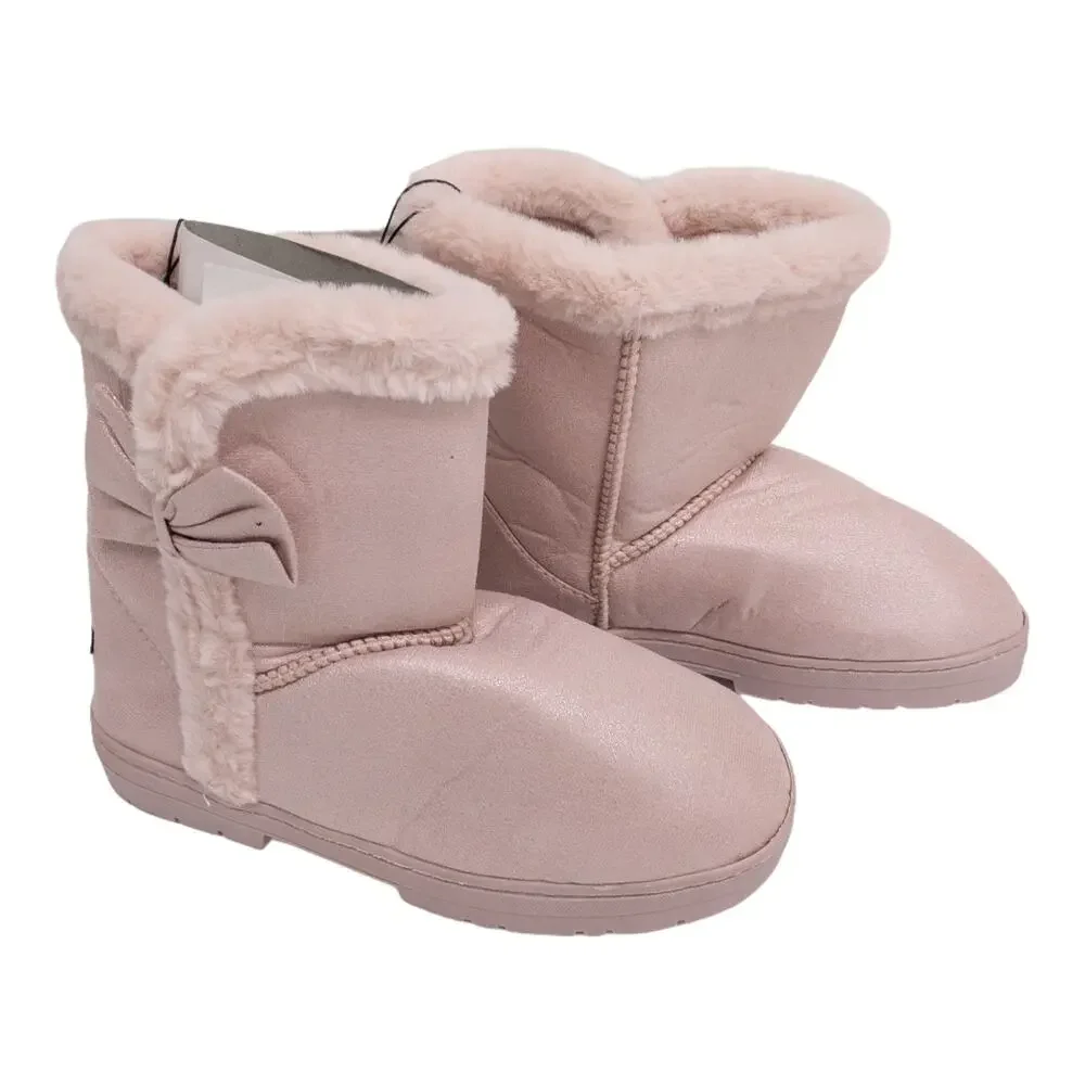 Kensie Girl Pink Blush Faux Fur Trim Winter Boots Little Girl's 3 LG3